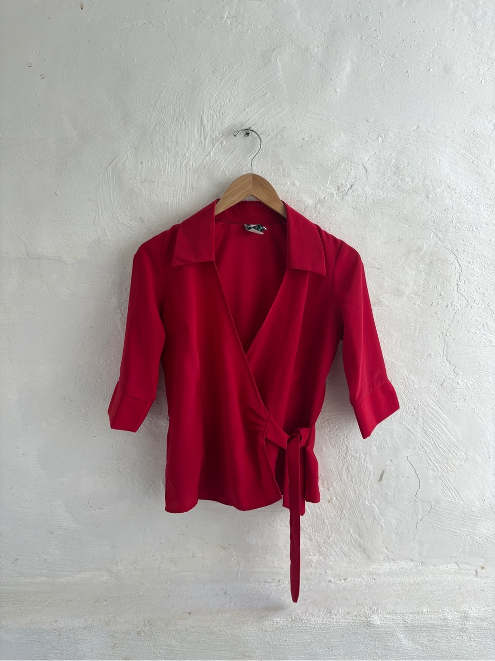 Woman’s vintage wrap blouse